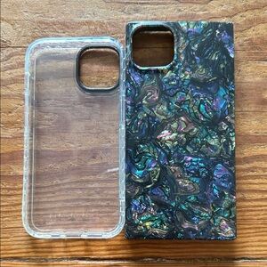 Iridescent Black and Clear Phone Case Duo